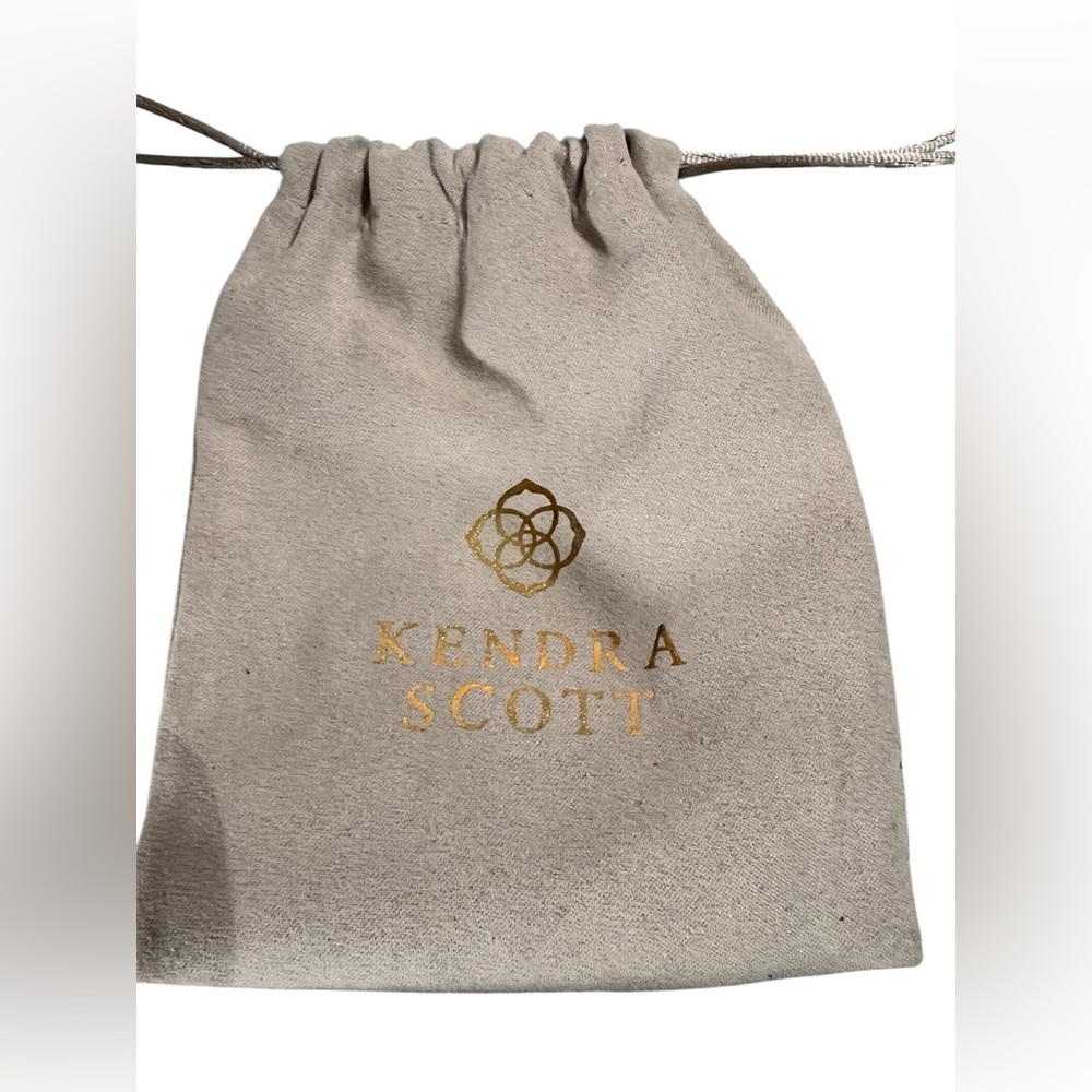 Kendra Scott Cream Pouch with Gold Logo